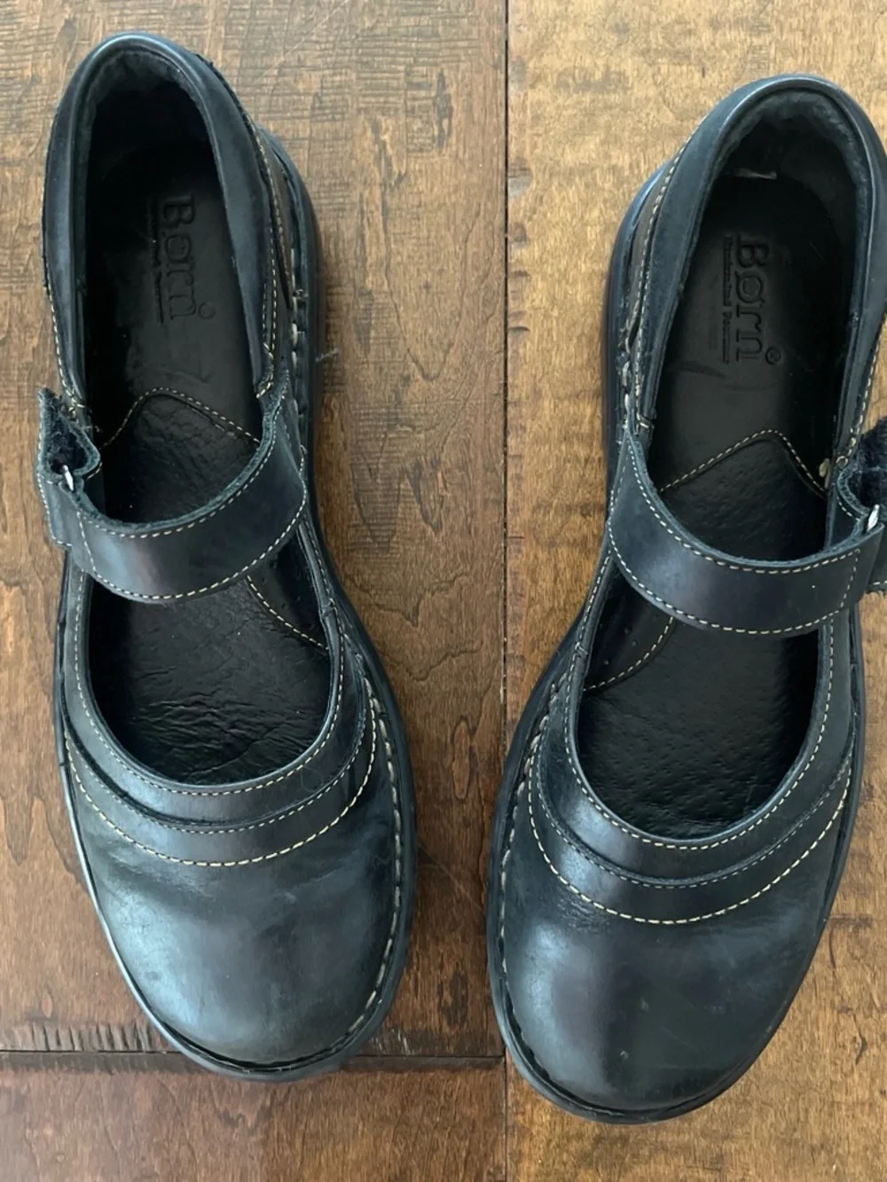 Black Leather Mary Jane Flats - Comfortable Everyday Loafers